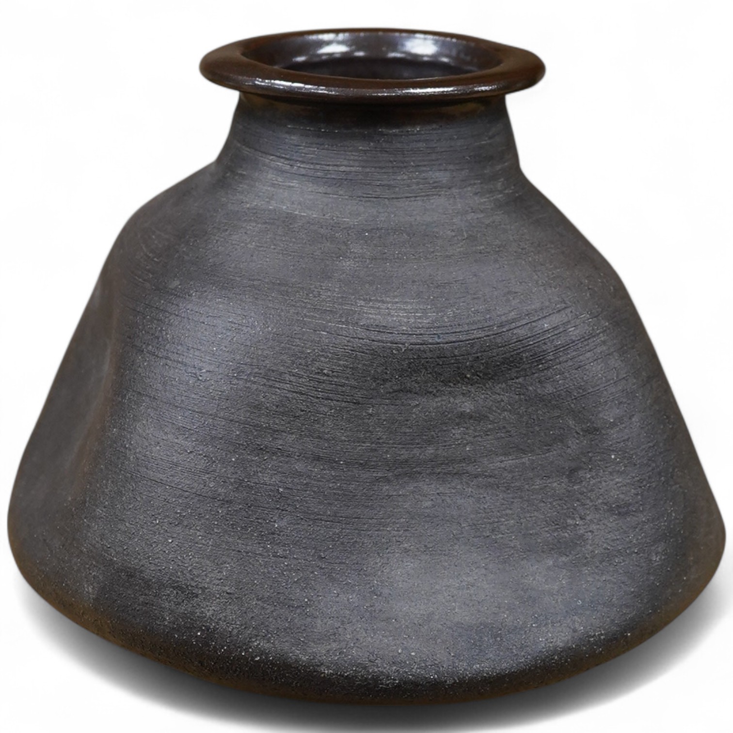 Janet Leach (1918-1997), a stoneware studio pottery dimpled vase, impressed marks to the foot rim, 19cm high, Provenance- bought from Bonhams, Knightsbridge, contemporary ceramics sale, 19 June 1997